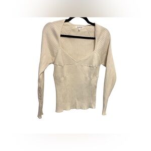 Heartloom Cream Ribbed Knit Top